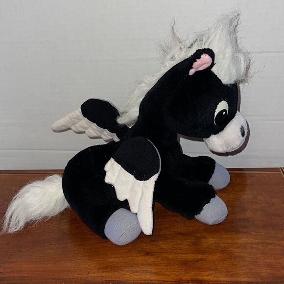 Fantastic plush Black Pegasus Horse 11” Vintage Disneyland Walt Disney World - Picture 5 of 9
